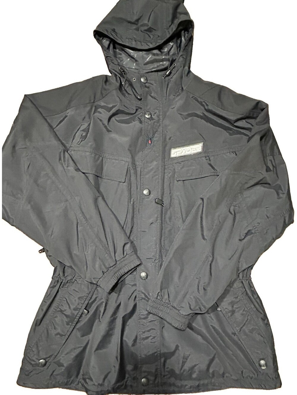 Vintage Spyder Ski Jacket Mens L Black Spider Web Hooded Snow Coat RN64902